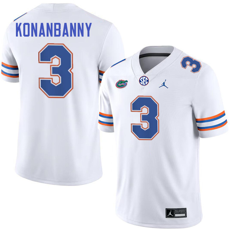 Onis Konanbanny Florida Jersey,Florida Gators #3 Onis Konanbanny Uniforms,Jersey Youth-White